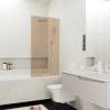 Шторка на ванну MaybahGlass MGV-250-1у стекло бронза, профиль белый матовый, 1400x300
