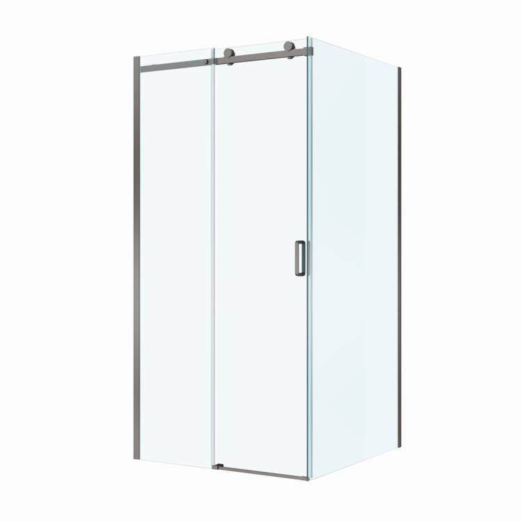 Душевой уголок BelBagno SOFT_CLOSE-2-A-1-100-C-GM профиль оружейная сталь, стекло прозрачное, 100x100x200