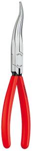 Плоскогубцы KNIPEX механика, плоскокруглые изогнутые губки с крестовой насечкой, 200 мм, чёрные, 1К ручки