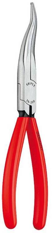 Плоскогубцы KNIPEX механика, плоскокруглые изогнутые губки с крестовой насечкой, 200 мм, чёрные, 1К ручки