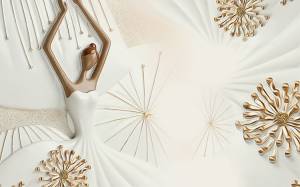 3D Фотообои Artegrafico «Лебяжий танец» BR-043 песок