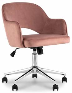 Кресло компьютерное Stool Group Кларк CLARKSON PINK CHROME розовый
