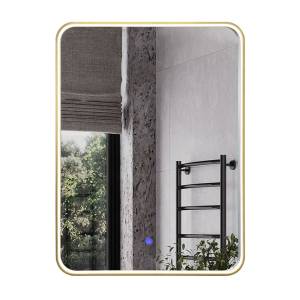 Зеркало Comforty Сириус-60 00-00020471 с подсветкой, бесконтактный сенсор, в алюминиевой раме, золотой матовый