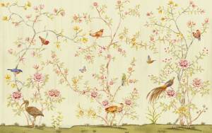 Бесшовные Eco обои Ortograf Flora 31271 Chinese garden yellow Жемчуг ОЕ-Р3