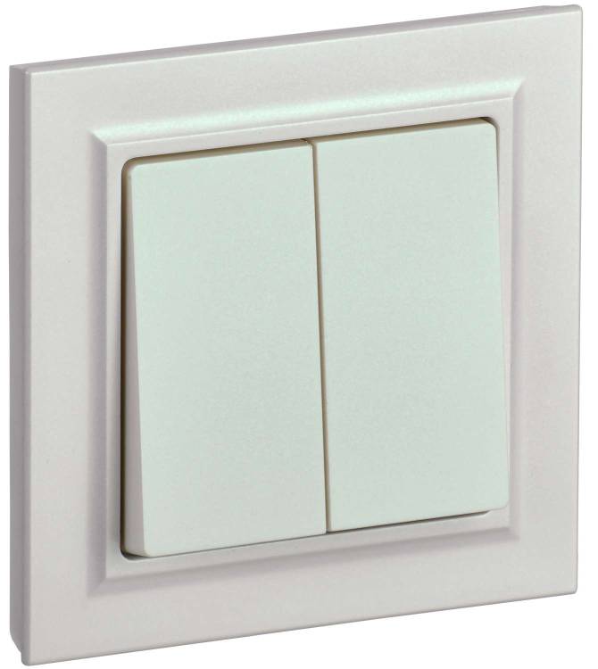 Выключатель 2-клавишный IEK Brite BR-V20-0-10-K36-F жемчуг