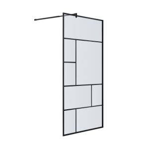 Душевая перегородка Aquatek AQ WIW Print 10020BL профиль черный, стекло прозрачное 100x200