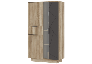 Шкаф-витрина Woodville Диамо ШК 02 546015 софт графит, дуб каньон