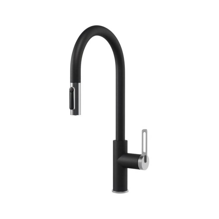 Смеситель для кухни Granula GR-8168 турмалин, с выдвижным изливом