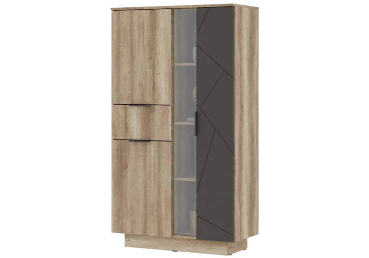 Шкаф-витрина Woodville Диамо ШК 02 546015 софт графит, дуб каньон