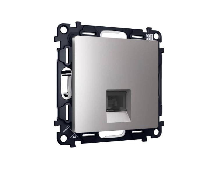 Комплект механизма компьютерной розетки Ambrella Volt MA MA512005 сталь матовый