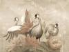 Фреска Ortograf Animality 34690 Венценосные аисты и цветы Флок FLK