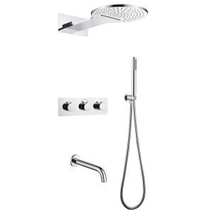 Душевая система Abber Wasser Kreis AF8150 скрытого монтажа с изливом, термостат, хром