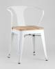 Набор из 4 стульев Stool Group Tolix Arm Wood YD-H440AR-W LG-02 X4 белый глянцевый, светлое дерево фото 2