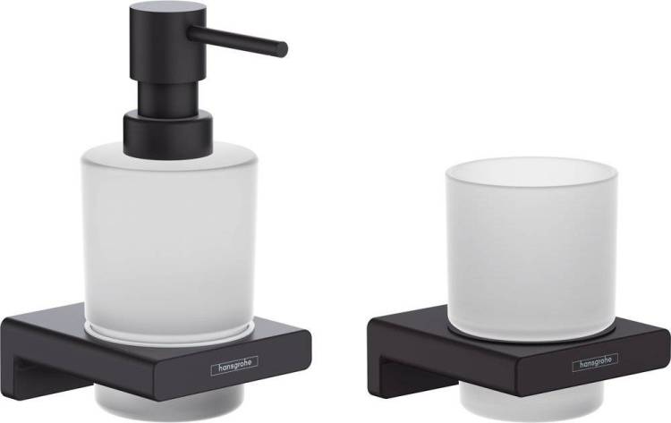 Набор Hansgrohe AddStoris Стакан 41749670 + Дозатор 41745670, матовый черный