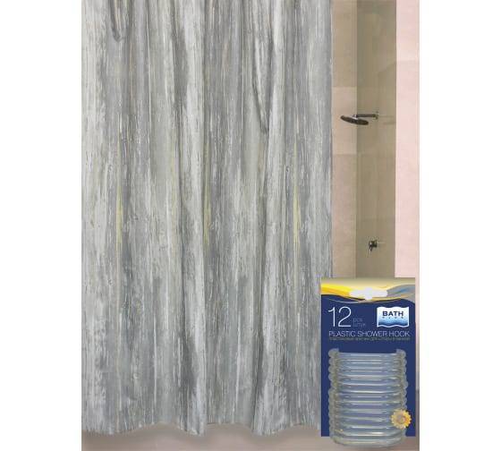 Штора для ванной Bath Plus Nordic2 akch1851 с кольцами, 180x200, серый