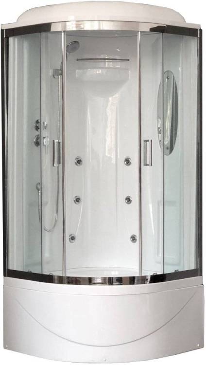 Душевая кабина Royal Bath RB 90BK2-T-CH с высоким поддоном, с сиденьем