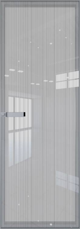 Межкомнатная дверь Profil Doors 1 AGN цвет профиля Серебро, стекло безопасное 4 мм страйп 800x2000