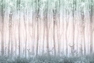 Бесшовные Eco обои Ortograf Flora 31033 Beautiful Forest olympic blue gradient Ворс ОЕ