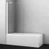 Шторка на ванну Wasserkraft Leine 35P01-80WHITE Fixed профиль белый, стекло прозрачное, 80x140 фото 2