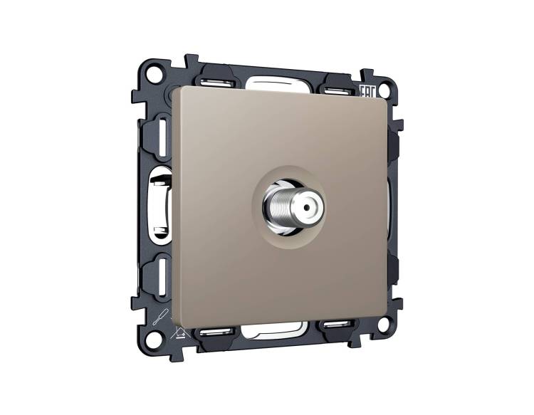 Комплект механизма TV розетки SAT Ambrella Volt MA MA373050 серо-бежевый матовый