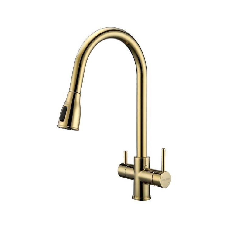 Смеситель для кухни Paulmark Lange La214212-G золотой