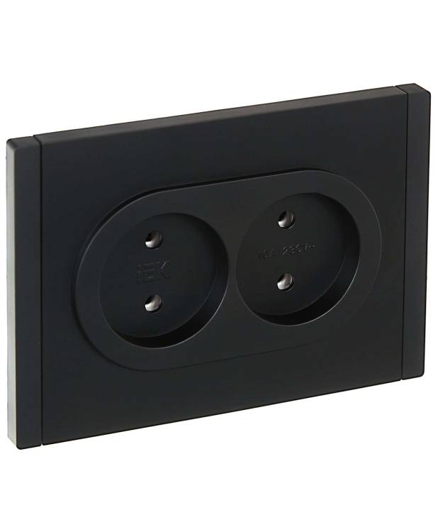 Розетка 2-местная IEK Forte&Piano FP-R20-10-1-K02 черный