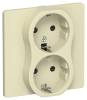 Розетка 2-местная с заземлением и шторками IEK Flite FI-R24C-16-1-K87 навахо