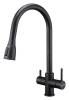 Смеситель для кухни Paulmark Lange La214212-BLM с выдвижным изливом, черный