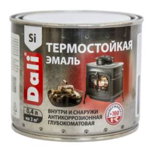 Эмаль термостойкая кремнийорганическая антикоррозионная Dali матовая черный 0.4 л
