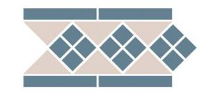 Бордюр Top Cer Victorian designs series Border LISBON with 1 strip (Tr.16 Dots 11 Strips 11) 28.1x15.1