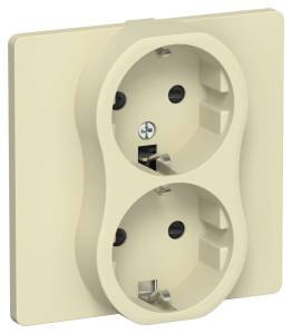 Розетка 2-местная с заземлением и шторками IEK Flite FI-R24C-16-1-K87 навахо