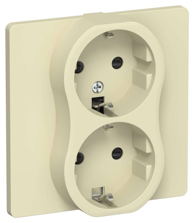 Розетка 2-местная с заземлением и шторками IEK Flite FI-R24C-16-1-K87 навахо