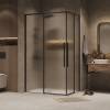 Душевой уголок Grossman Galaxy 300.K33.01.80R12L.21.02 профиль черный матовый, стекло шиншилла, 80x120x195 фото 3