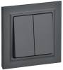 Выключатель 2-клавишный IEK Brite BR-V20-0-10-K53-F графит