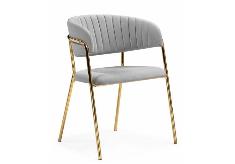 Стул на металлокаркасе Woodville Kamelia 15947 Светло-серый / золотой