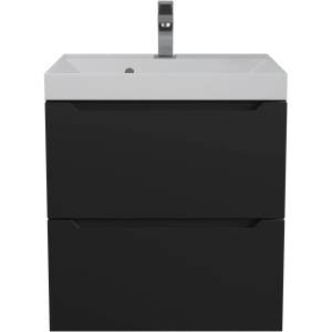 Тумба с раковиной Uperwood Tanos 29111020235 подвесная, матовая, черная, 50 см