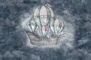 3D Фотообои Artegrafico «Небесный фрегат» KID-071 песок