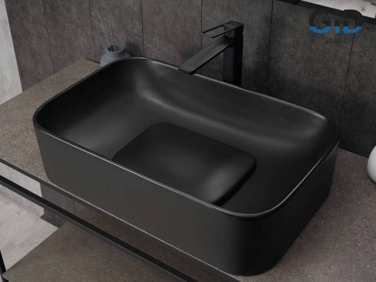Раковина Gid Geométrico Bm9598 53365 черная матовая, 61x38x15