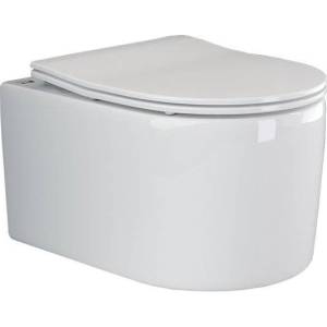 Унитаз подвесной Ceramica Nova Moments CN3003 безободковый, с крышкой-сиденьем микролифт