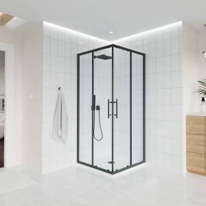 Душевой уголок Veconi Evo 300 B профиль черный матовый, стекло прозрачное, 120х80x195