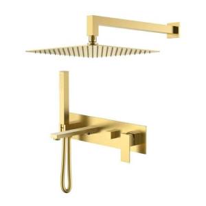 Душевой комплект Boheme Qubic 474-MG золотой матовый