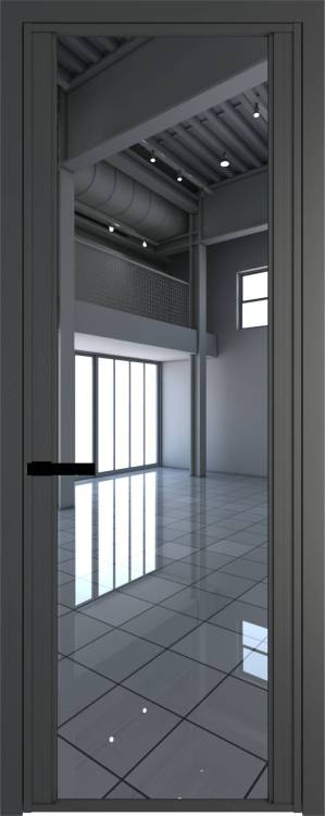 Межкомнатная дверь Profil Doors 2 AGP цвет профиля Серая ночь, стекло безопасное 6 мм зеркало 600x2000