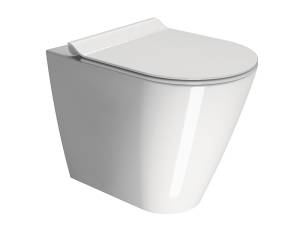 Чаша для приставного унитаза GSI Kube X 941011 безободковая, белый