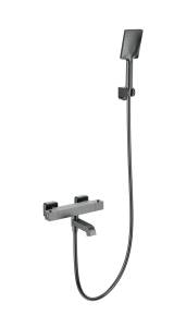Смеситель для ванны Wonzon & Woghand WW-B2026-A1-BGG с душем и термостатом, темный графит