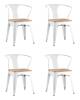 Набор из 4 стульев Stool Group Tolix Arm Wood YD-H440AR-W LG-02 X4 белый глянцевый, светлое дерево