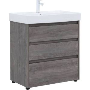 Тумба с раковиной Aquanet Nova Lite 00302473 75 дуб рошелье, 3 ящика