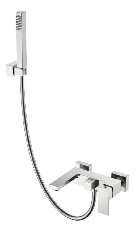 Смеситель для ванны Boheme Qubic 473-NB Nikel Brush