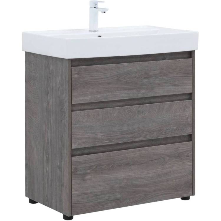 Тумба с раковиной Aquanet Nova Lite 00302473 75 дуб рошелье, 3 ящика