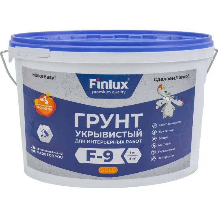 Грунт для стен и потолков Finlux F-9 Gold матовый белый 40 кг