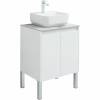 Тумба с раковиной Aquanet Nova Lite 60 белый глянец, с дверками фото 6